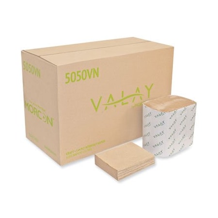 Morcon VALAY INTERFOLDED NAPKINS, 1-PLY, 6.3 X 8.85, KRAFT, 6000PK 5050VN